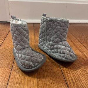Carter's Gray Quilted Baby Walker Shoes